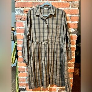 Everlane Plaid Dress in Brown and Black